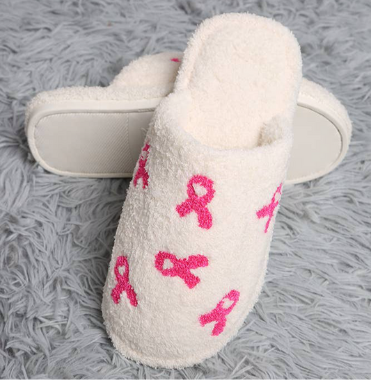 Comfy Graphic Embroidered Fuzzy Slipper