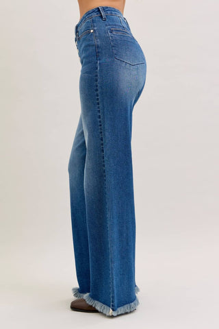 | Donna | Judy Blue High Waisted Dark Wash Straight Button Fly Denim