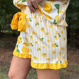 Lemon Drop Ruffle Pajama Set
