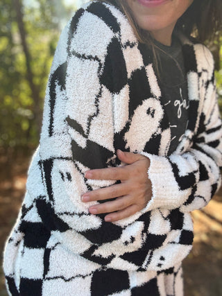 Checker Ghost Cloud Cardigan