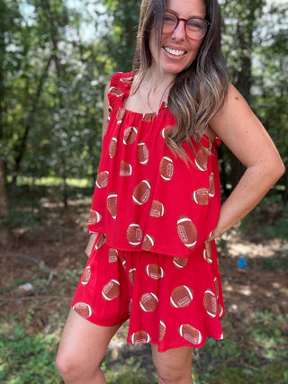 Kickoff Cutie Red Game Day Shorts