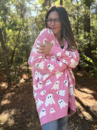 Pink Ghost Cloud Cardigan