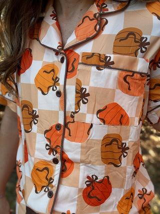 Pumpkin Chic Ruffle Pajama Set