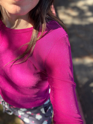 Mallory Glitter Mesh Top