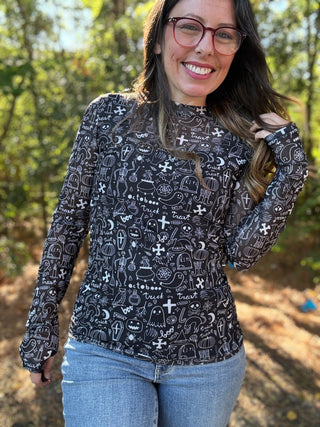 Spooky Mesh Top