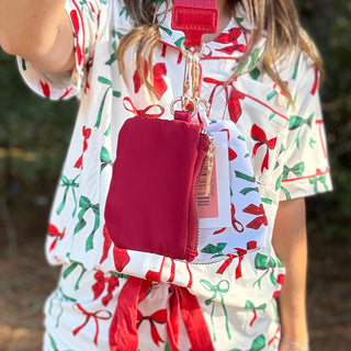 Midnight Bow | Christmas | Double Pouch Wristlet