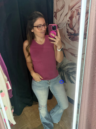 Blush Pink Keyhole Tank Top