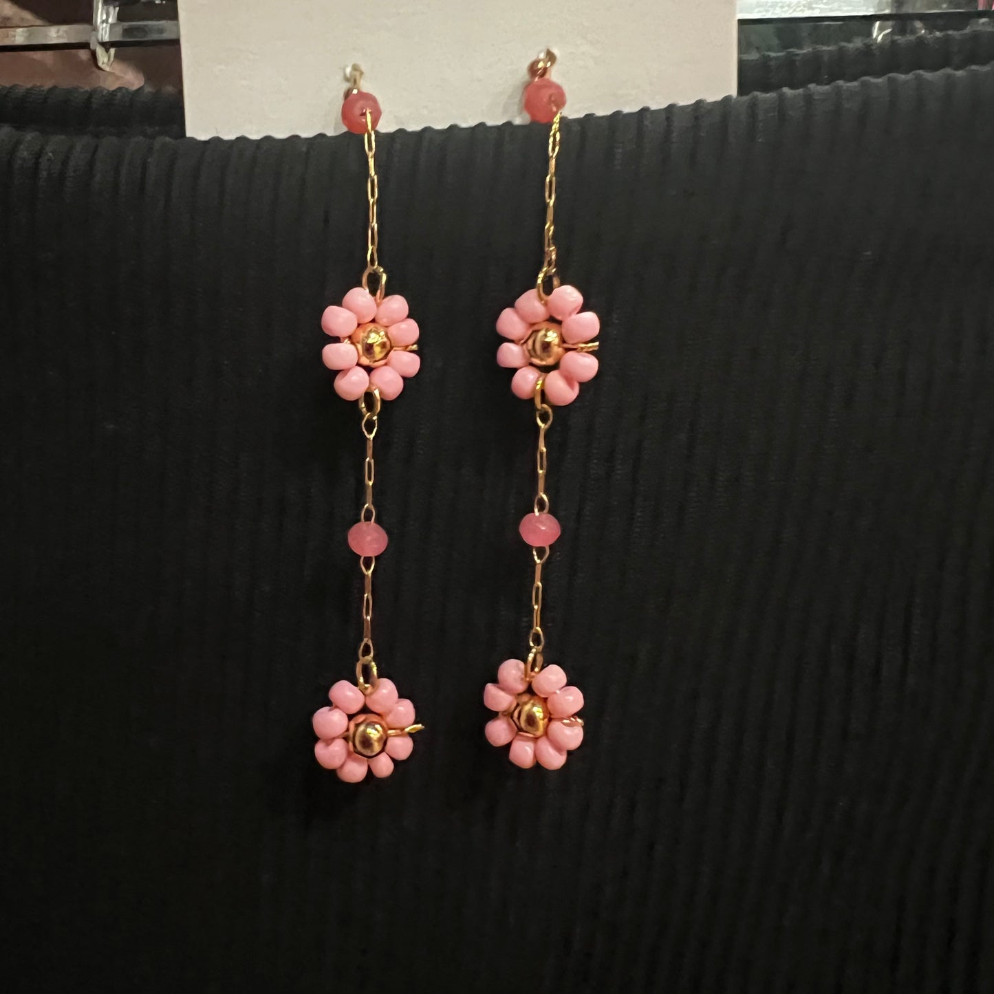 Pink Peony Earrings