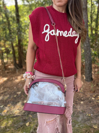 Maroon Clear Stadium Concert Bag