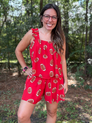 Kickoff Cutie Red Ruffle Tank