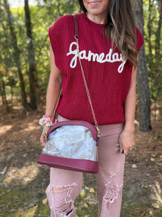 Maroon Clear Stadium Concert Bag