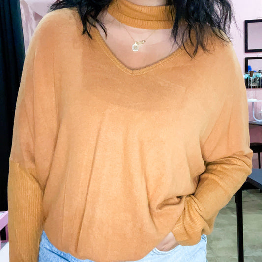 Pumpkin Spice High Neck Sweater