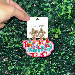 Birthday Squad Beaded Earrings