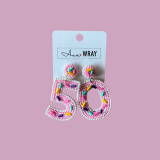Pink Confetti Age Beaded Earrings