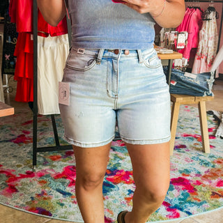 | Skye | Judy Blue High Waisted Double Button Denim Shorts