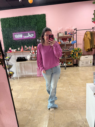 Pink Friday Waffle Pullover