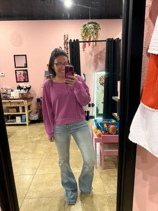 Pink Friday Waffle Pullover