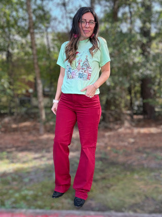 | Ruby | Judy Blue High Waisted 90's Straight Leg Scarlet Denim