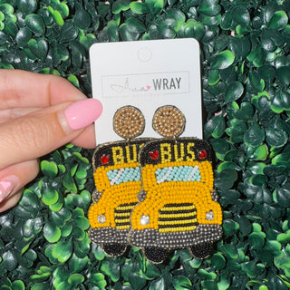 School Bus Beaded Earrings