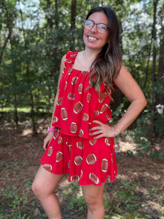 Kickoff Cutie Red Game Day Shorts
