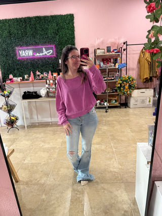 Pink Friday Waffle Pullover