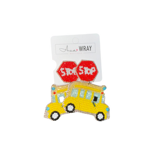 School Bus Beaded Earrings