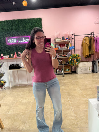 Blush Pink Keyhole Tank Top