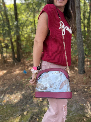 Maroon Clear Stadium Concert Bag
