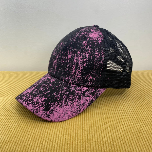 Hat - Ponytail - Purple Splatter