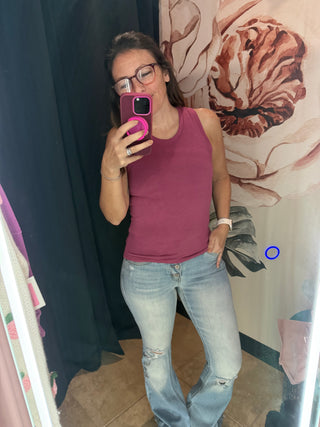 Blush Pink Keyhole Tank Top