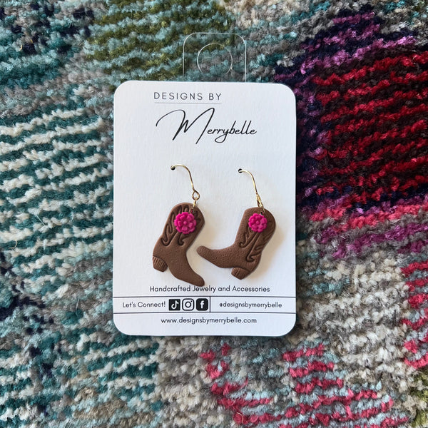 Merrybelle Earrings: Cowboy Boots