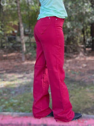 | Ruby | Judy Blue High Waisted 90's Straight Leg Scarlet Denim