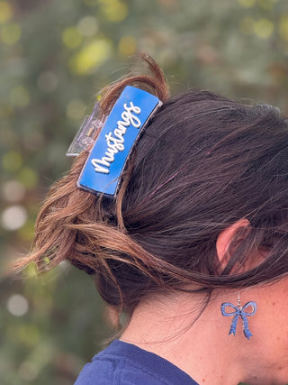 KHS Mustangs Glitter Hair Clip