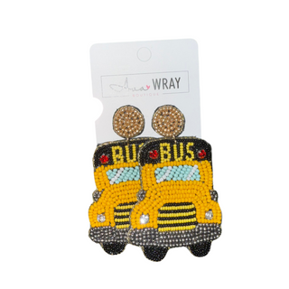 School Bus Beaded Earrings