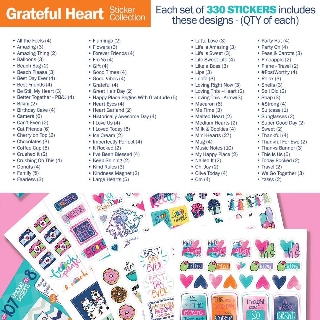 Gratitude Finder Sticker Sets (330 Count Pack)