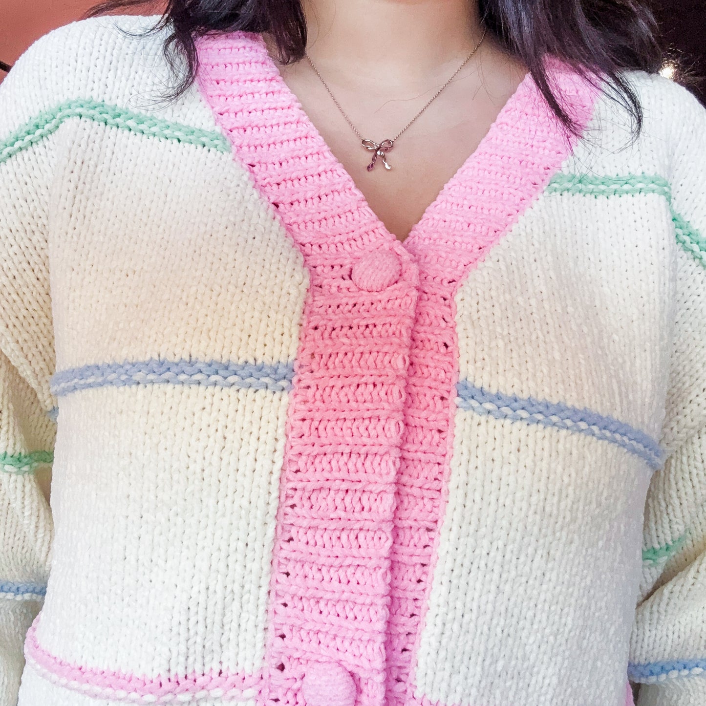 Color Stripe Sweater Cardigan