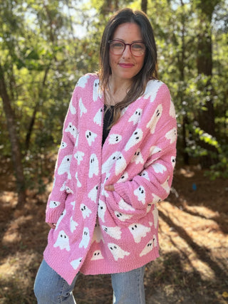 Pink Ghost Cloud Cardigan