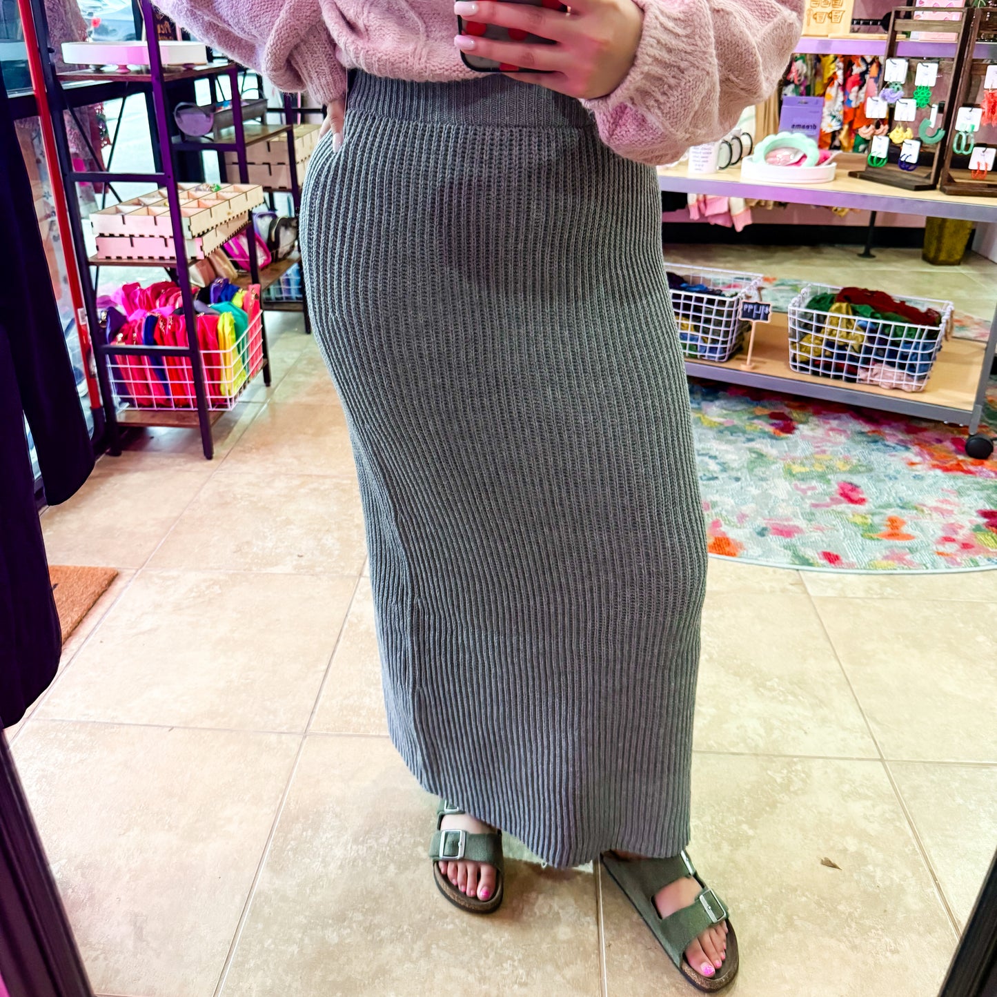 Knit Sweater Long Pencil Skirt