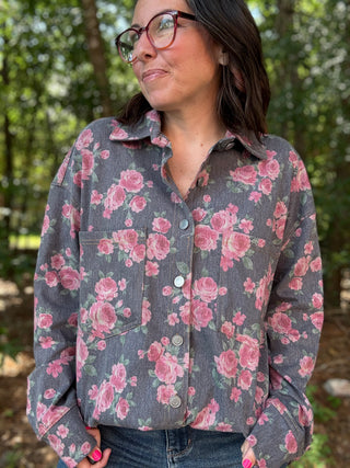Rosie Stretchy Denim Shacket