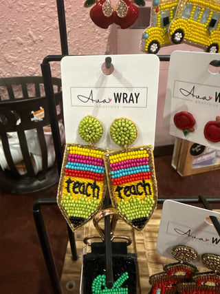 Pencil ✏️ Beaded Earrings