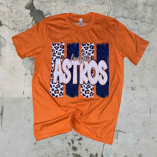 Houston ‘Stros Lone Star Graphic Tee – Leopard Print Astros Baseball Shirt {graphic tee}