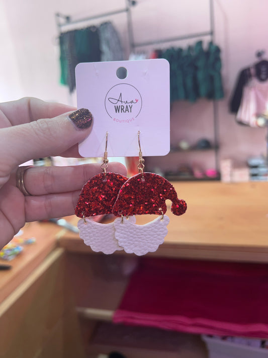 Red Santa Beard Earrings