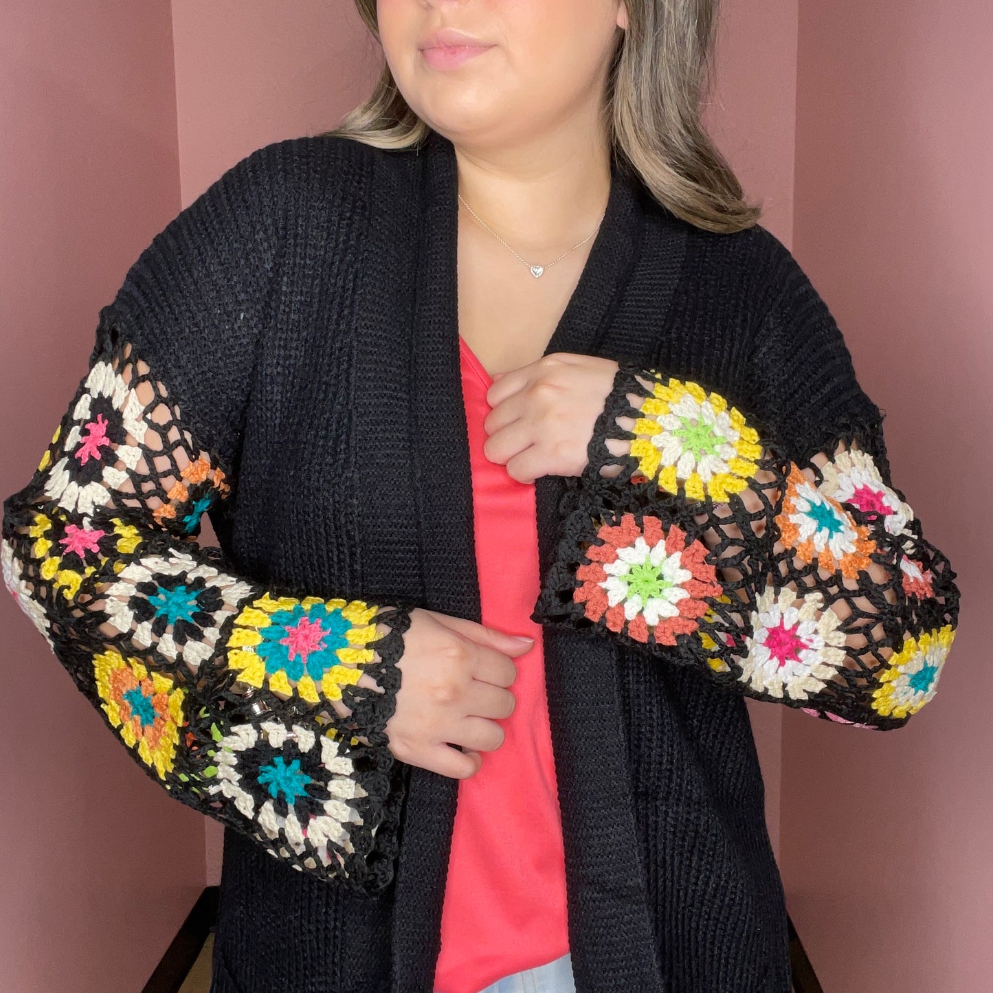 Crochet Sleeve Cardigan