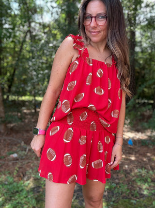 Kickoff Cutie Red Game Day Shorts