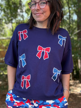 Red, White & Bowtiful Luxe Top