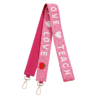 Beaded LOVE TEACH Teacher Bag Strap