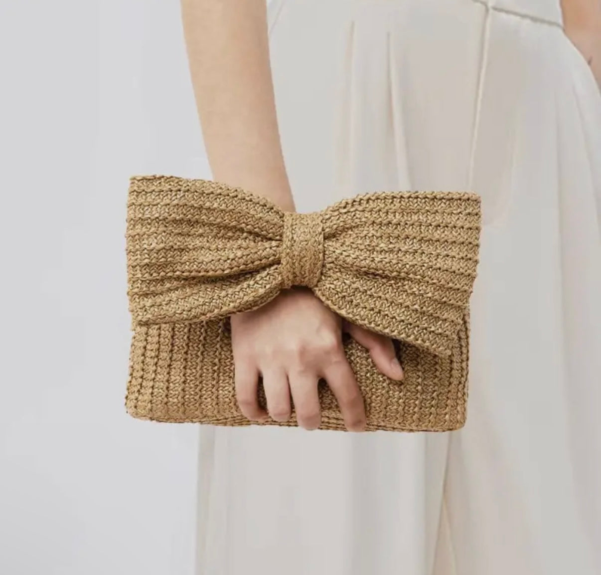 Bow Straw Handbag