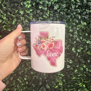 Pink Texas 12oz Travel Mug