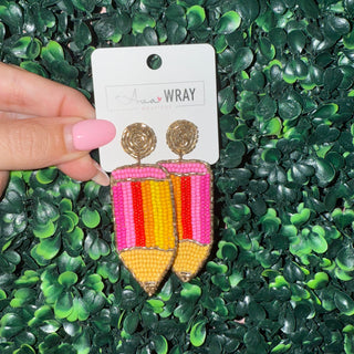 Pencil Beaded Earrings