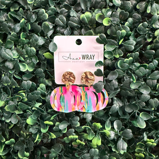 Pink Pumpkin Dangles Earrings